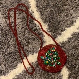 Christmas beaded tiny purse